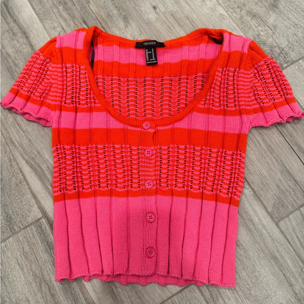 Pink and Orange Forever 21 Kit Sweater